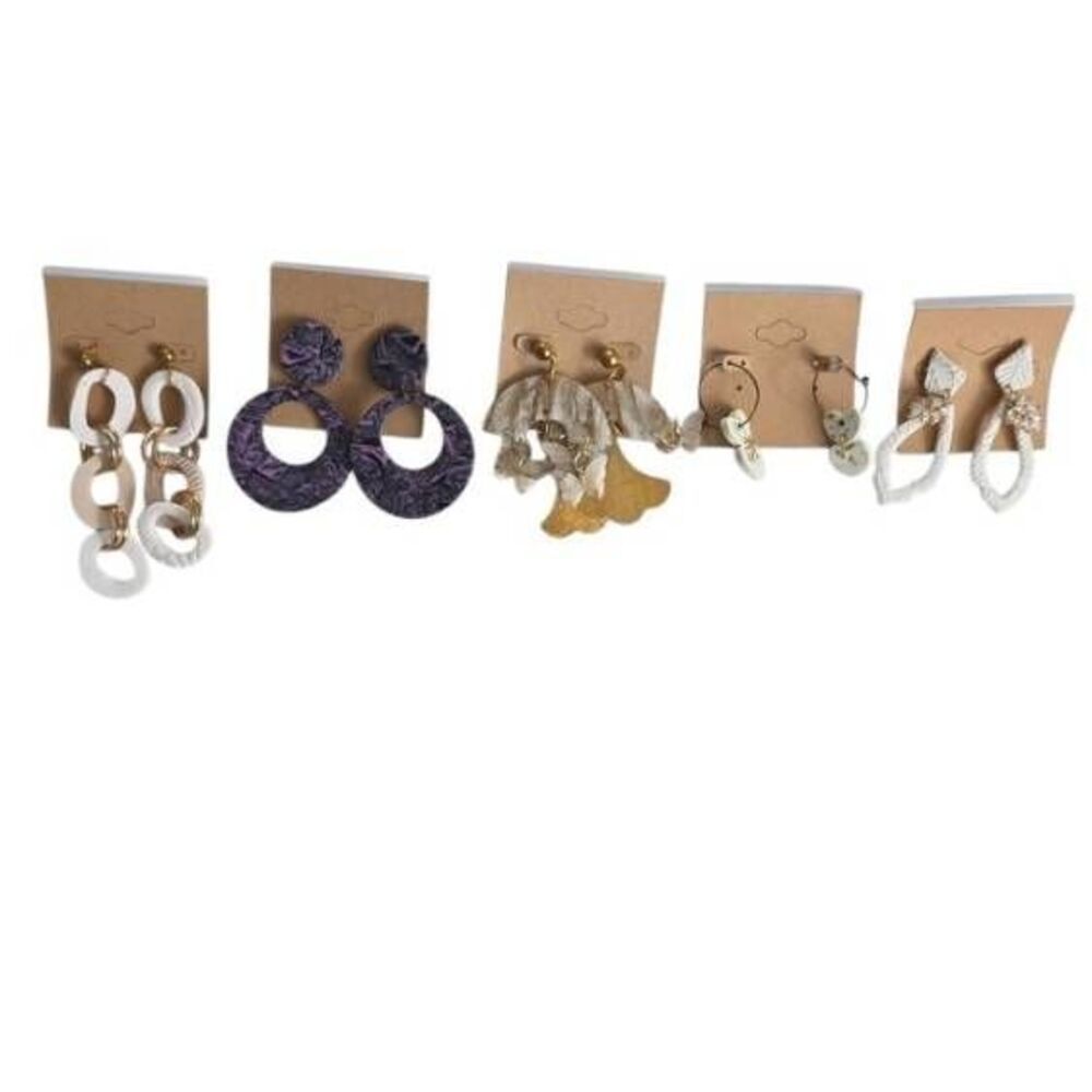 Bundle of 5 Handmade Clay Earrings